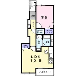 1LDK 間取り図