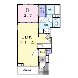 1LDK 間取り図