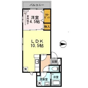 1LDK 間取り図