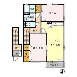 2LDK 間取り図