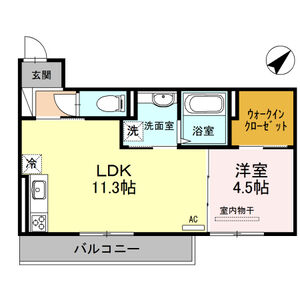 1LDK 間取り図