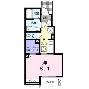 1K 間取り図
