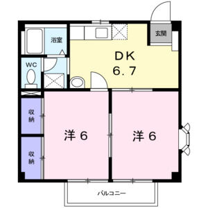 2DK 間取り図