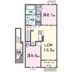 2LDK 間取り図