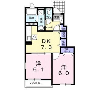 2DK 間取り図