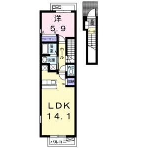1LDK 間取り図