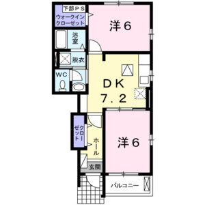 2DK 間取り図