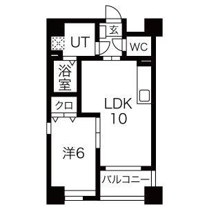 1LDK 間取り図
