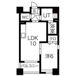 1LDK 間取り図