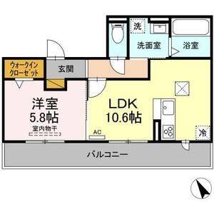 1LDK 間取り図