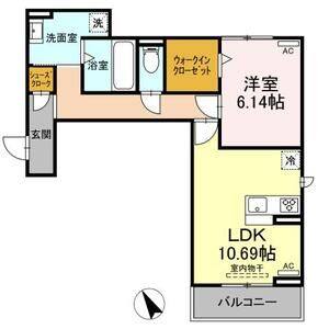 1LDK 間取り図