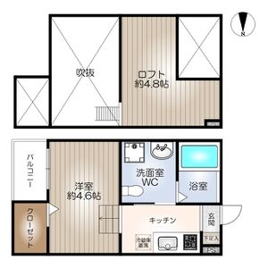 1K 間取り図