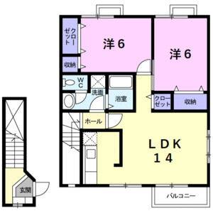 2LDK 間取り図