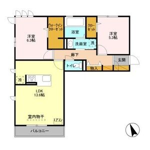 2LDK 間取り図
