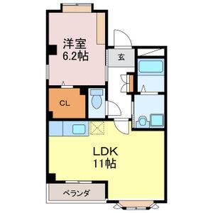 1LDK 間取り図