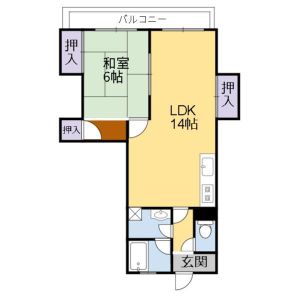 1LDK 間取り図