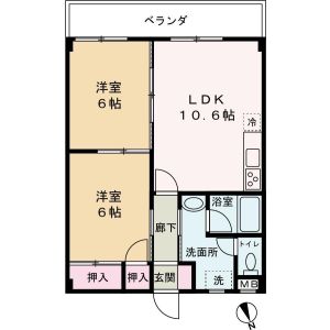 2LDK 間取り図
