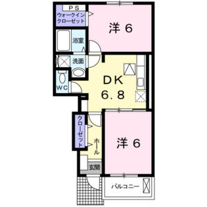 2DK 間取り図