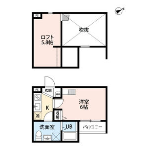 1K 間取り図