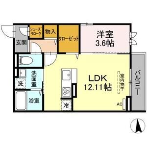 1LDK 間取り図