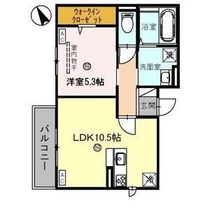 1LDK 間取り図