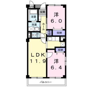 2LDK 間取り図