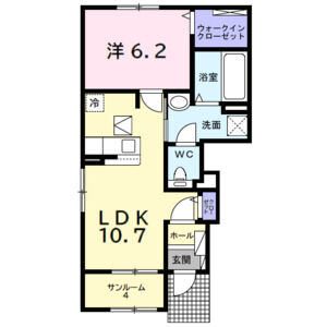 1LDK 間取り図