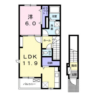 1LDK 間取り図