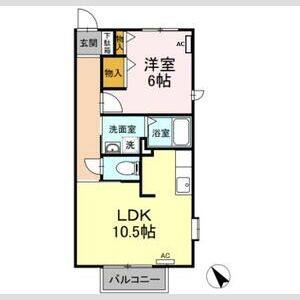 1LDK 間取り図