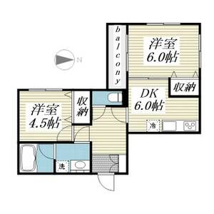 2DK 間取り図