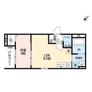 1LDK 間取り図