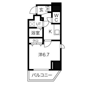 1K 間取り図