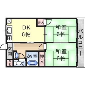 2DK 間取り図