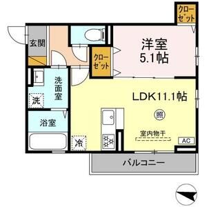 1LDK 間取り図