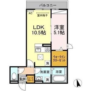 1LDK 間取り図