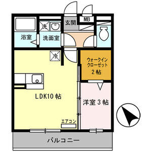 1LDK 間取り図
