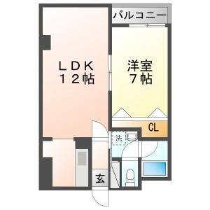 1LDK 間取り図