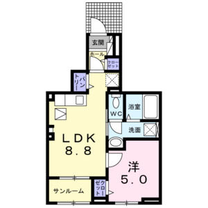 1LDK 間取り図