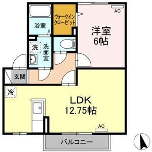 1LDK 間取り図