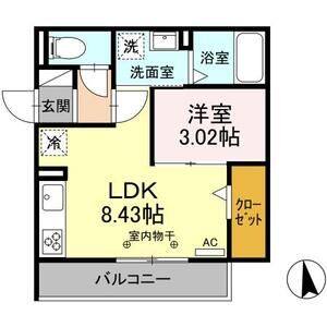 1LDK 間取り図