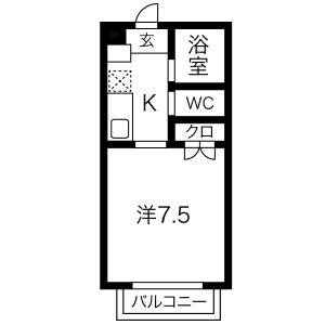 1K 間取り図