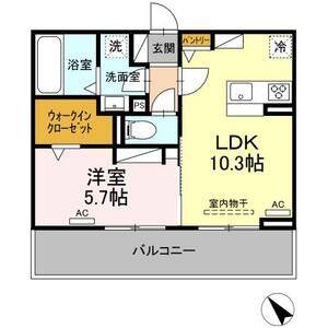 1LDK 間取り図