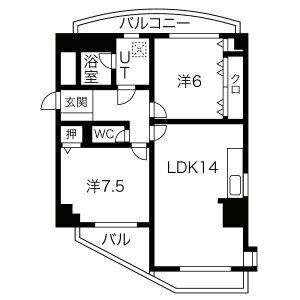 2LDK 間取り図