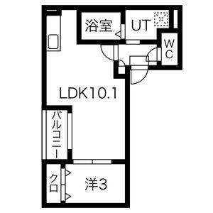 1LDK 間取り図
