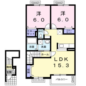 2LDK 間取り図