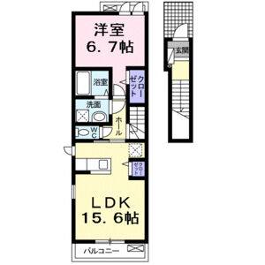 1LDK 間取り図