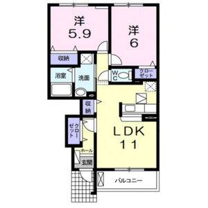 2LDK 間取り図