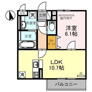 1LDK 間取り図