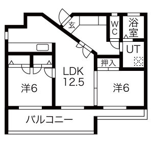2LDK 間取り図