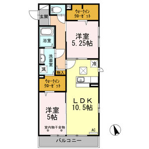2LDK 間取り図